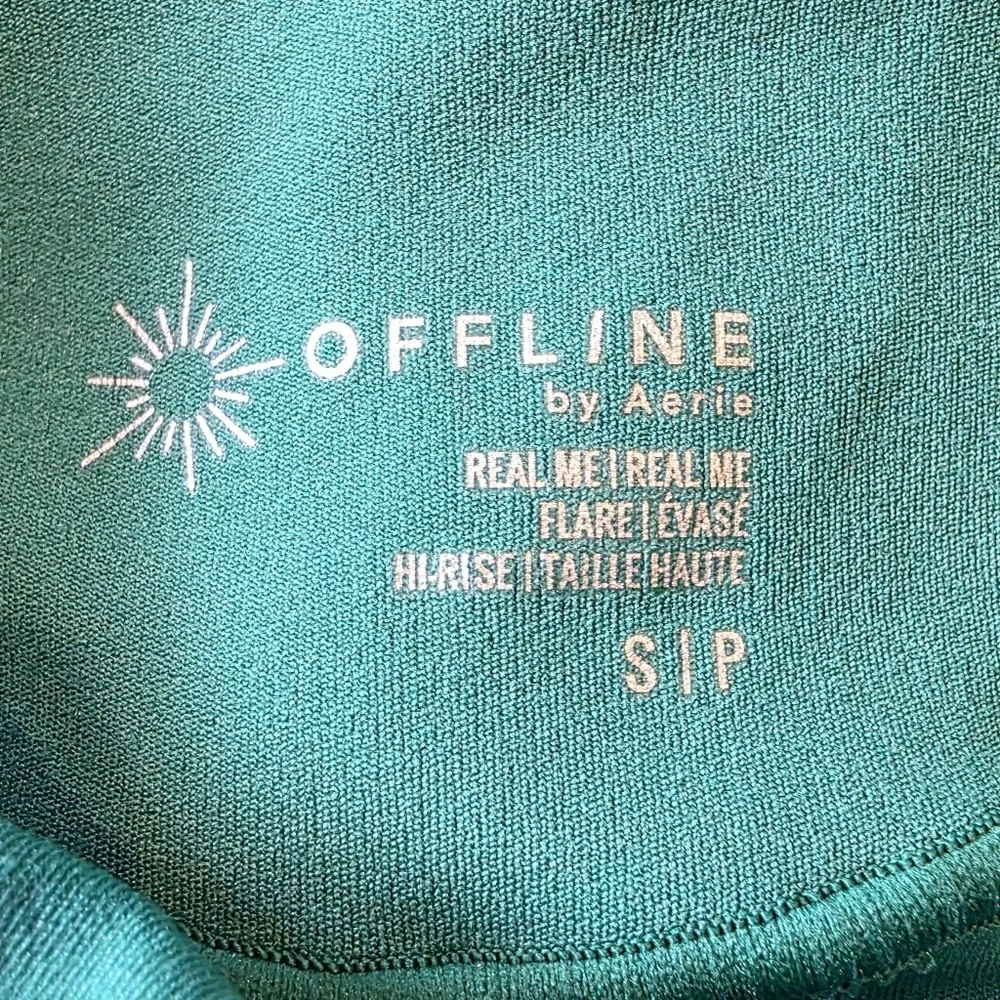 Offline by Aerie Size Small Real Me Flare Hi-Rise Legging Green Crossover Soft - Picture 5 of 7